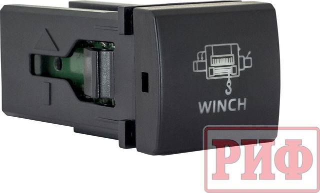 Кнопка РИФ включения/выключения WINCH POWER 22x22 с голубой подсветкой для Toyota Land Cruiser Prado 150 2009-2026. Артикул RIF22-1-7111704