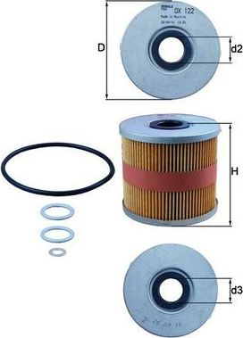 Масляный фильтр Mahle. Артикул OX 122D