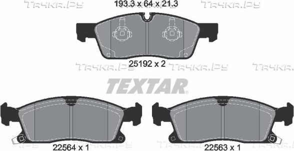 Тормозные колодки Textar Q+. Артикул 2519207