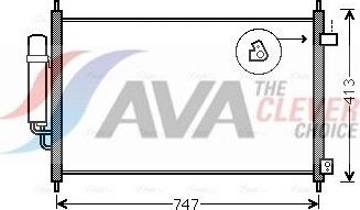 Радиатор кондиционера (конденсатор) AVA (алюминий) для Honda FR-V 2004-2009. Артикул HD5233D