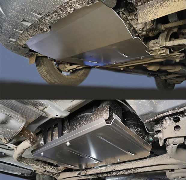 Защита алюминиевая ТСС (4 мм) для картера, КПП, бака и адсорбера Chery Tiggo 4 Pro 2022-2026. Артикул ZKTCC00565K