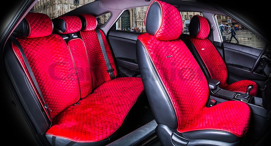 Накидки универсальные CarFashion City Plus для авто, цвет Красный/Красный. Артикул 22478