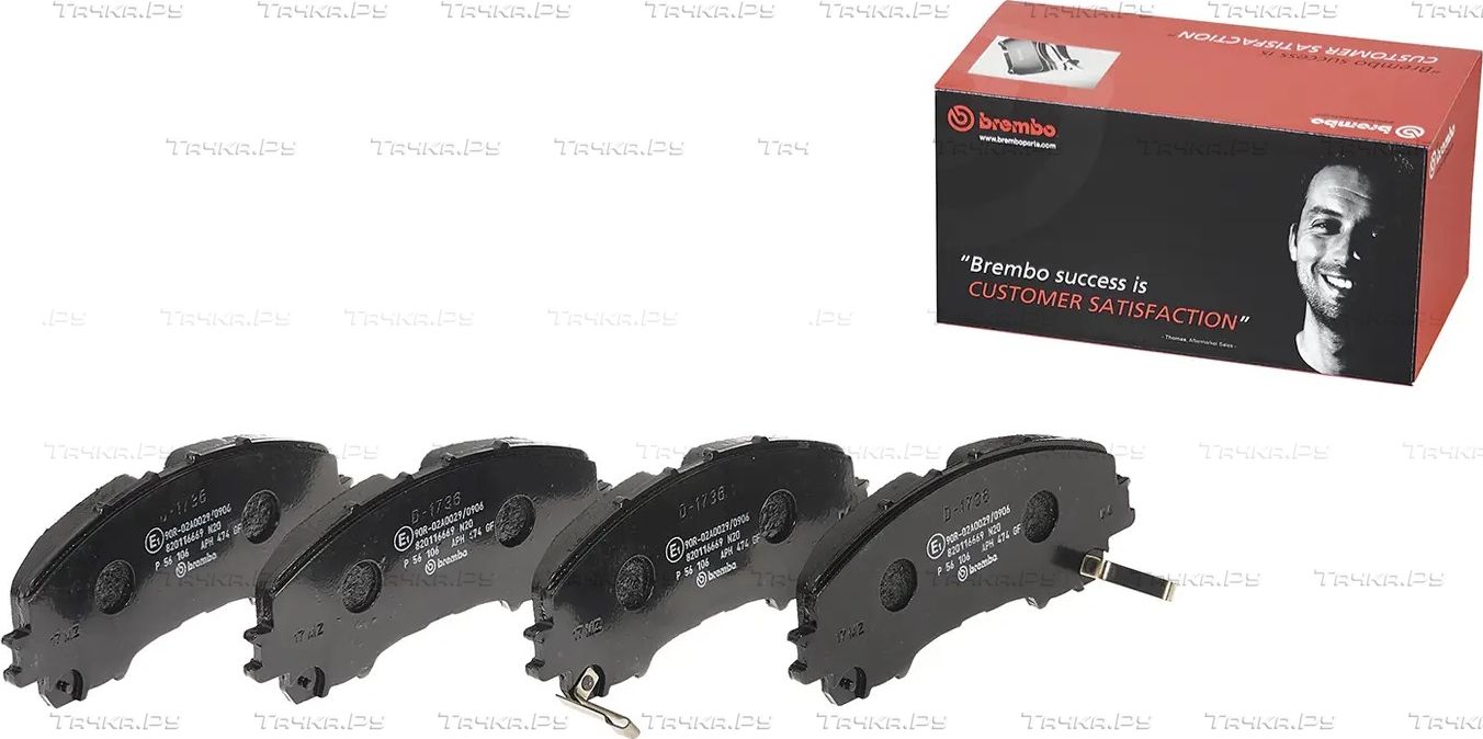 Тормозные колодки Brembo PRIME LINE передние для Renault Koleos II 2016-2026. Артикул P 56 106