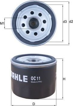 Масляный фильтр Mahle. Артикул OC 11