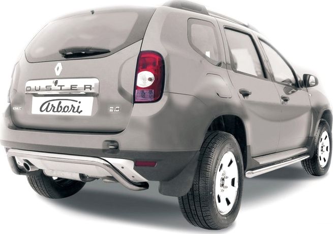 Защита Arbori заднего бампера d57 скоба для Renault Duster 4х2 I 2010-2015. Артикул AFZDARD08