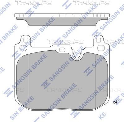 Тормозные колодки Sangsin Hi-Q. Артикул SP4126