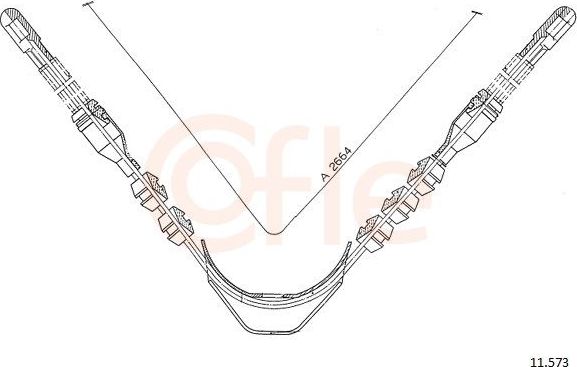 Трос ручника (тросик ручного тормоза) Cofle для Opel Manta B 1975-1988. Артикул 92.11.573