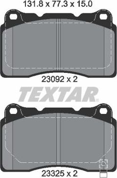 Тормозные колодки Textar Q+. Артикул 2309204