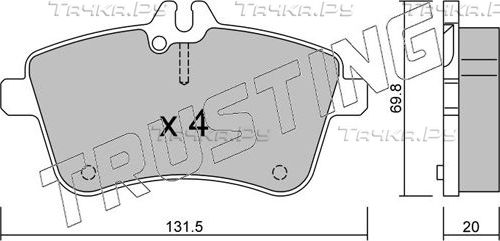 Тормозные колодки Trusting передние для Mercedes-Benz B-Класс I (W245) 2005-2011. Артикул 663.0