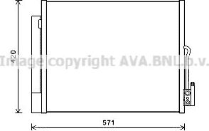 Радиатор кондиционера (конденсатор) AVA для Opel Meriva B 2010-2017. Артикул OL5560D