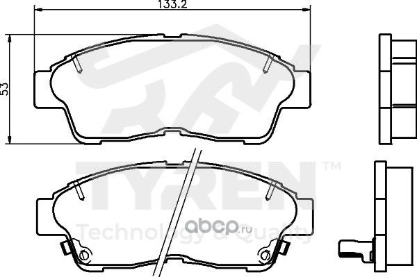 Колодки тормозные дисковые | перед | (Tyren). Артикул TYR1218621
