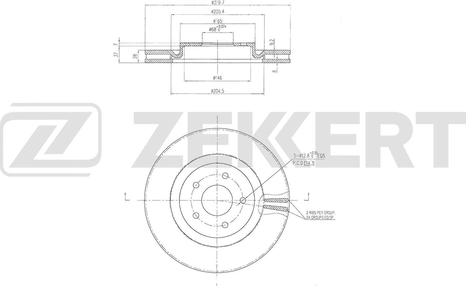 Тормозной диск Zekkert. Артикул BS-6821