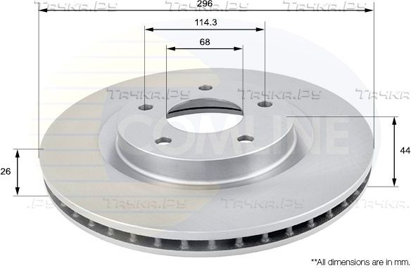 Тормозной диск Comline передний для Nissan X-Trail T31 2007-2013. Артикул ADC0274V