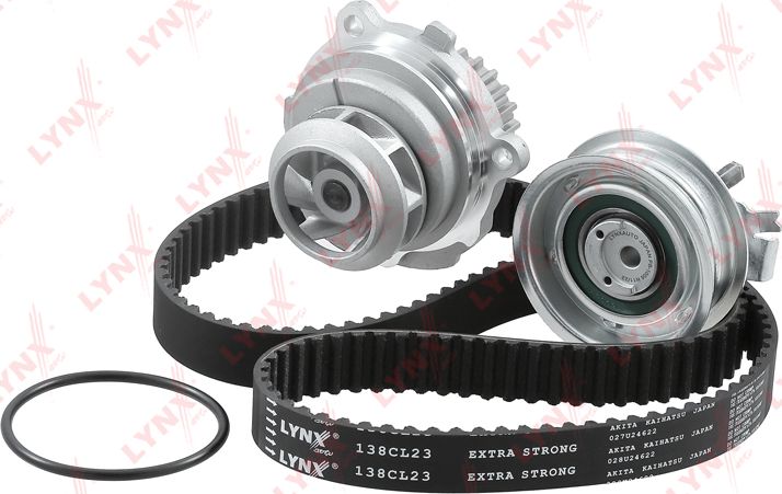 Помпа (водяной насос) с комплектом ремня ГРМ LYNXauto для SEAT Altea I 2004-2015. Артикул PW-1075