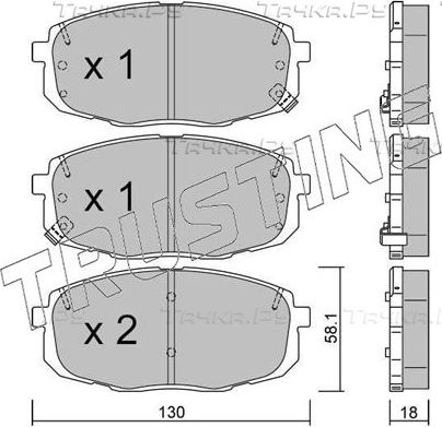 Тормозные колодки Trusting передние для Hyundai Kona I 2018-2026. Артикул 529.1