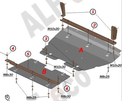 Защита Alfeco для картера и радиатора BMW 1-серия E81 2007-2011. Артикул ALF.34.14