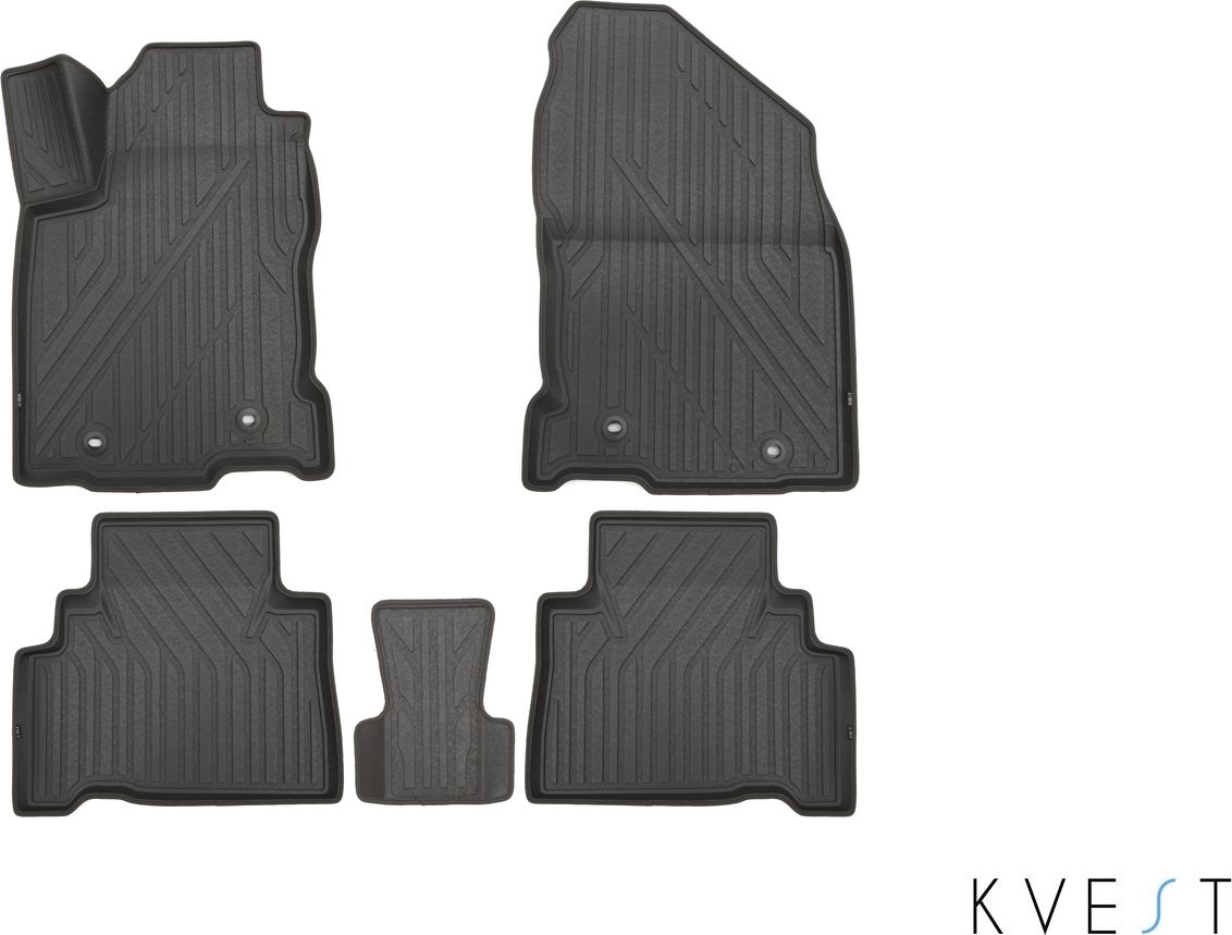 Коврики KVEST 3D для салонаLexus NX 2015-2026 Серый, серый кант. Артикул KVESTLEX00003Kg1