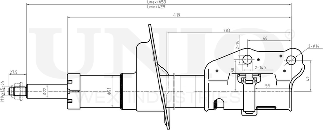 Амортизатор подвески (Unio). Артикул SAB-10080