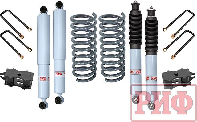 Лифт-комплект РИФ лайт газовый для УАЗ Patriot 2005-2026, лифт 60 мм. Артикул RIF-Patr-C-G-lite