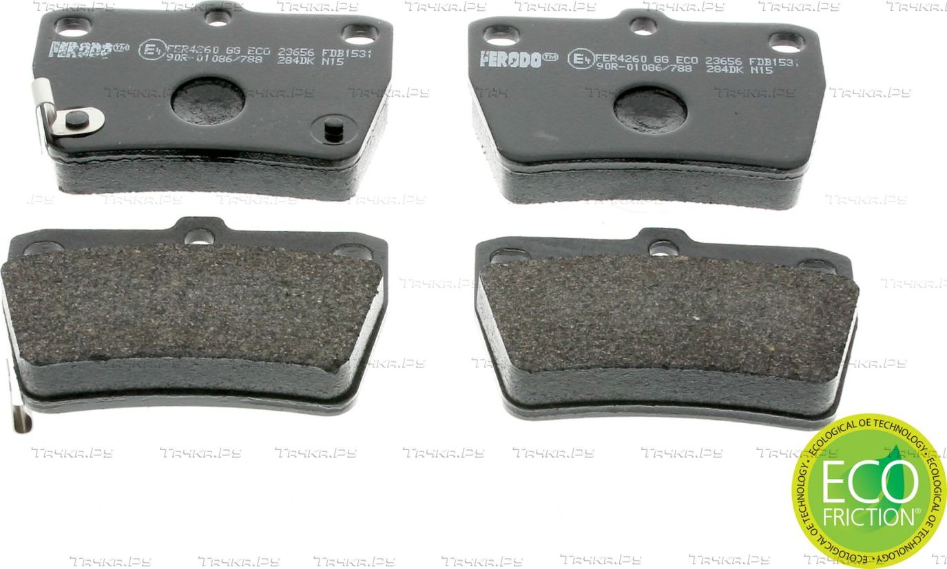 Тормозные колодки Ferodo Premier Eco Friction задние для Toyota RAV4 I (XA10) 1994-2000. Артикул FDB1531