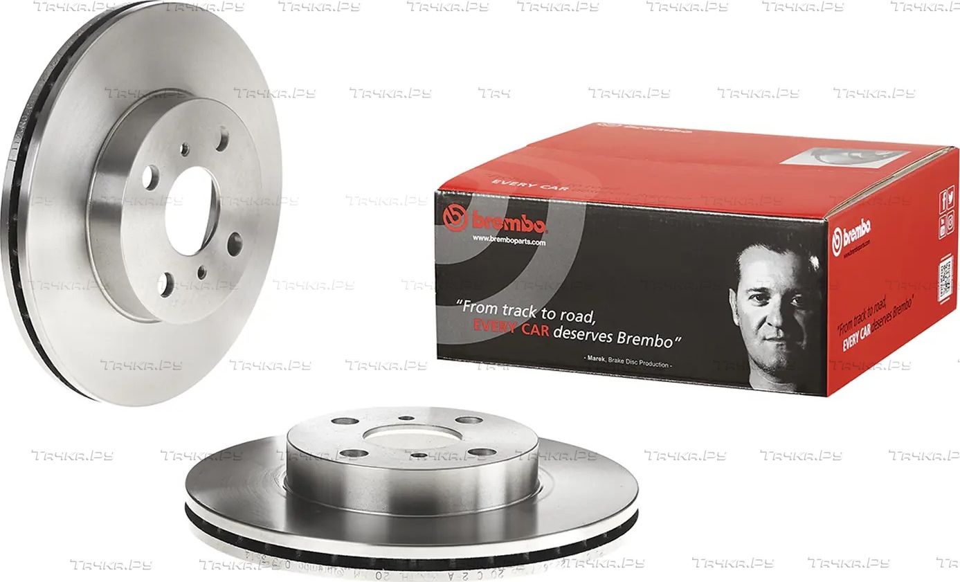 Тормозной диск Brembo передний для Toyota Corolla E100 1992-1997. Артикул 09.5736.14