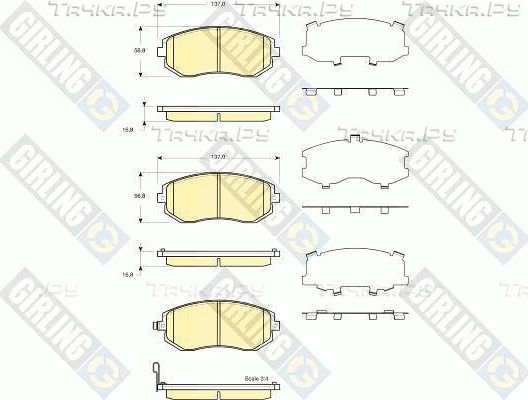 Тормозные колодки Girling передние для Subaru Impreza II 2003-2009. Артикул 6133719