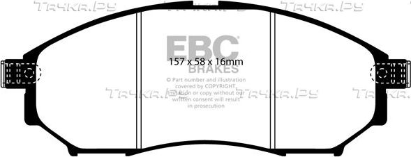 Тормозные колодки EBC Brakes передние для Renault Koleos I 2008-2016. Артикул DP41671R
