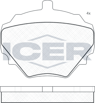 Тормозные колодки Icer задние для Land Rover Range Rover I 1970-1985. Артикул 180231