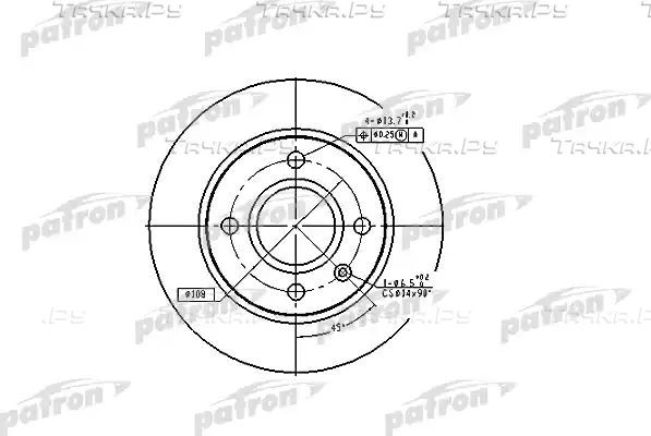 Тормозной диск Patron передний для Ford Puma I 1997-2000. Артикул PBD2753