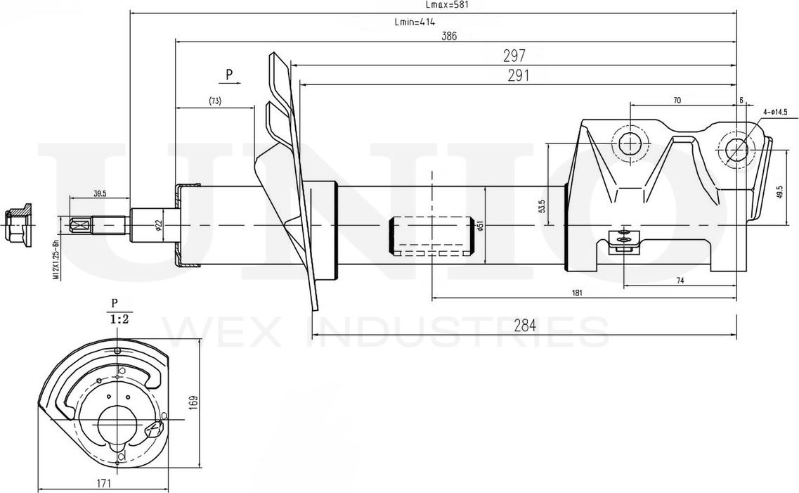 Амортизатор подвески (Unio). Артикул SAB-10140