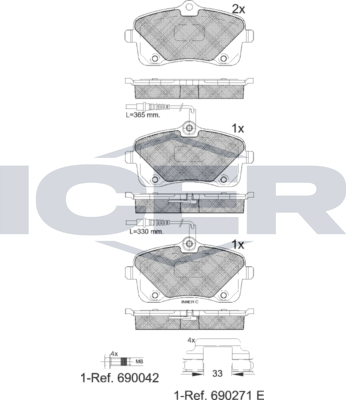 Тормозные колодки Icer. Артикул 182024
