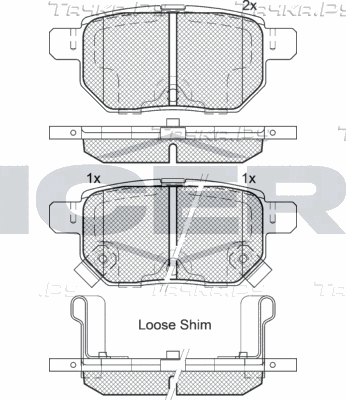 Тормозные колодки Icer задние для Toyota Corolla E170, E180 2013-2019. Артикул 181947