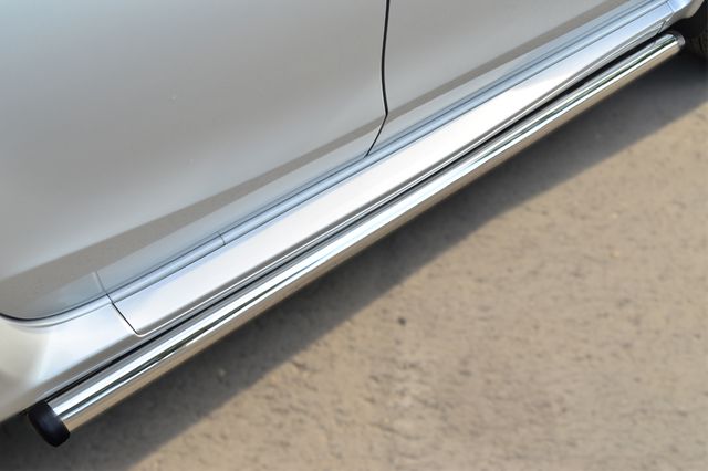 Защита порогов RusStal труба d63 (вариант 2) для Nissan Terrano III 2014-2026. Артикул NTRT-001788