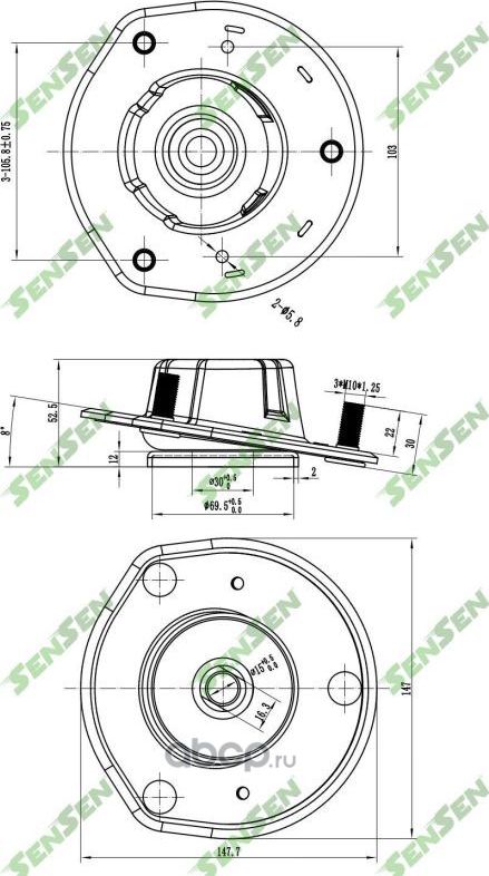 ОПОРА АМОРТИЗАТОРА ПЕРЕДНЕГО TOYOTA CAMRY ALL 91-96 (Sensen). Артикул M61210