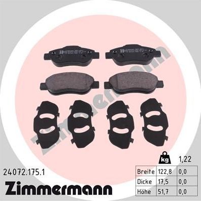 Втулка стабилизатора Zimmermann передняя для Fiat Panda II 2003-2013. Артикул 24072.175.1