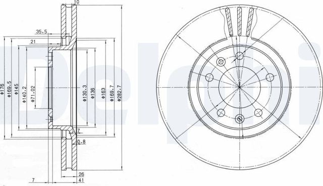 Тормозной диск Delphi передний для Citroen XM I 1989-1994. Артикул BG2688