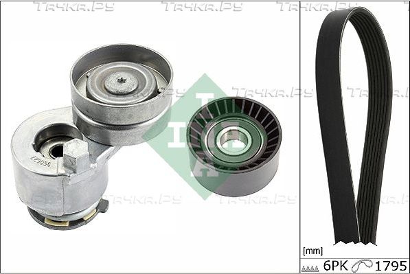 Приводной ремень поликлиновой с роликами (комплект) Ina для Opel Movano II 2001-2010. Артикул 529 0124 10