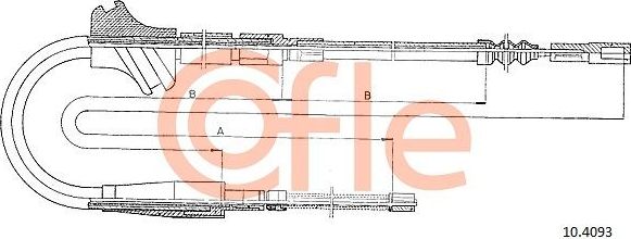 Трос ручника (тросик ручного тормоза) Cofle. Артикул 10.4093
