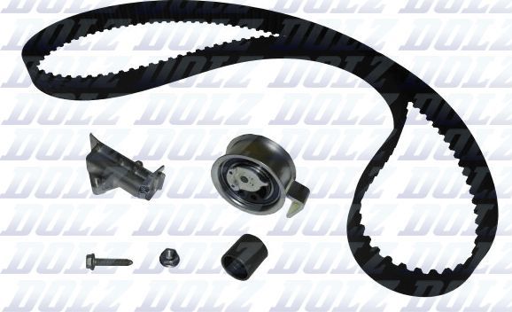 Ремень ГРМ с роликами (комплект) Dolz для Volkswagen Sharan I 1996-2010. Артикул SKD037