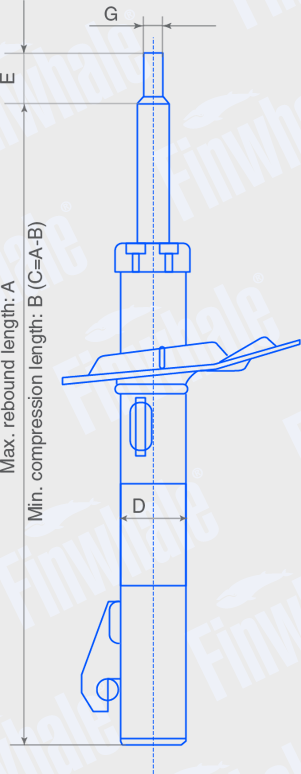 Амортизатор Finwhale передний правый для Mazda 5 I (CR) 2005-2010. Артикул 13095GR
