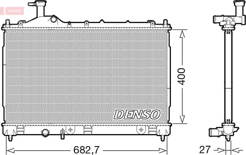 Радиатор охлаждения двигателя Denso. Артикул DRM45042