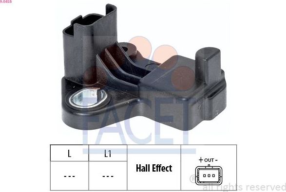 Датчик положения коленвала Facet Made in Italy - OE Equivalent. Артикул 9.0458