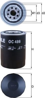Масляный фильтр Mahle для Citroen Jumper I 2002-2006. Артикул OC 486