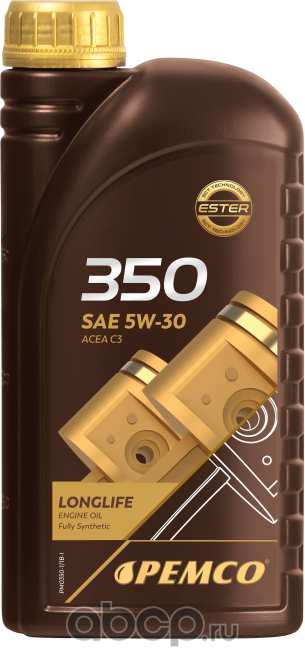 5W-30 SN, C3 1л (PAO синт. мотор. масло) (Pemco). Артикул PM0350-1