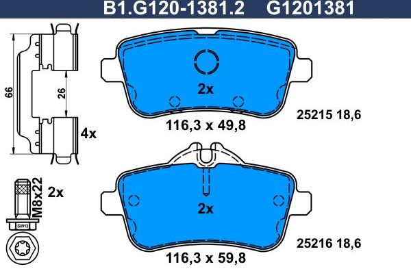 Тормозные колодки Galfer. Артикул B1.G120-1381.2