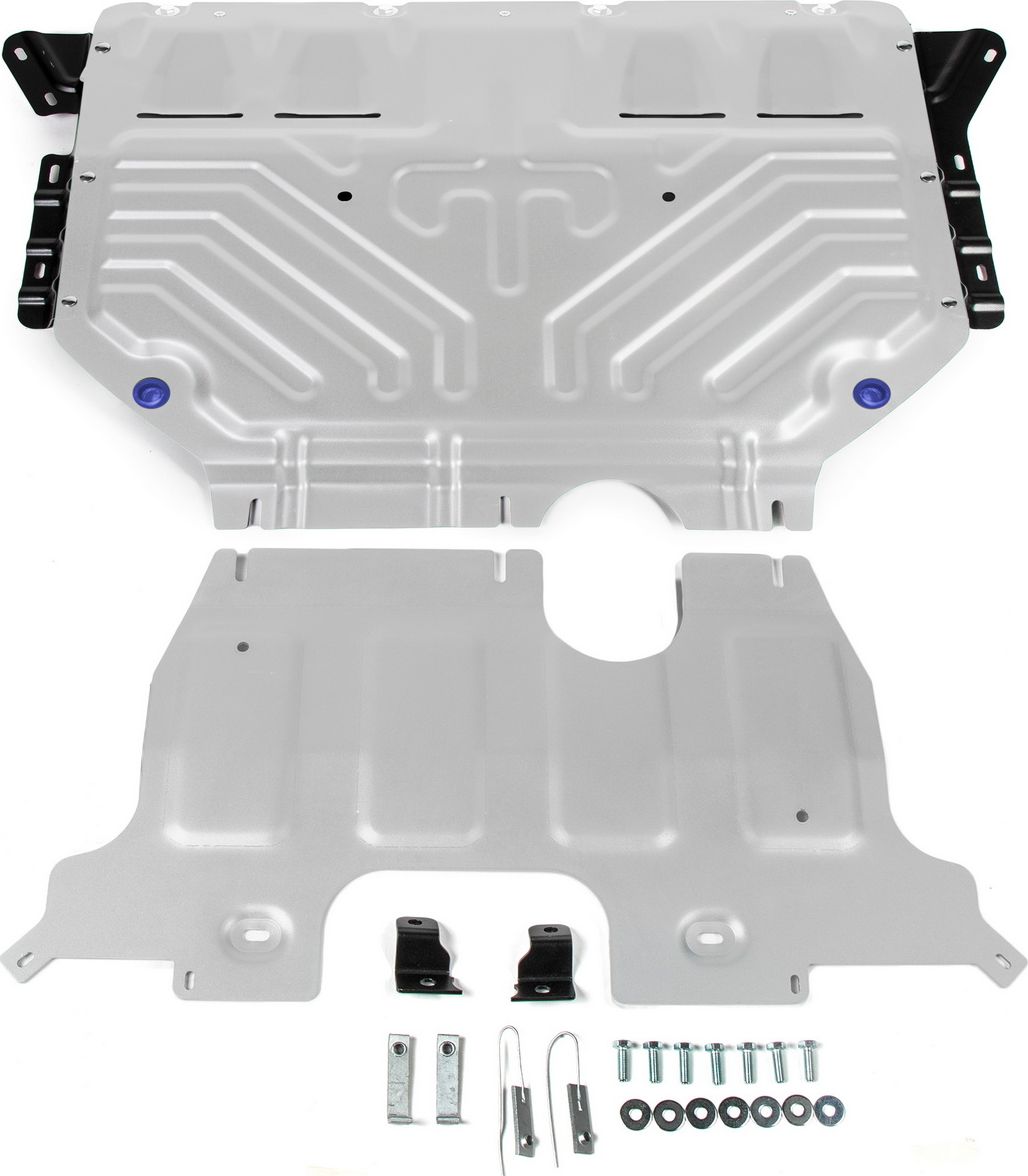 Защита алюминиевая Rival для картера и КПП Volkswagen Teramont 2017-2026. Артикул 333.5861.2