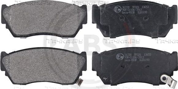 Тормозные колодки ABS передние для Nissan 100NX 1990-1994. Артикул 36728