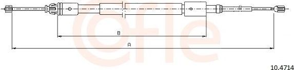 Трос ручника (тросик ручного тормоза) Cofle. Артикул 10.4714