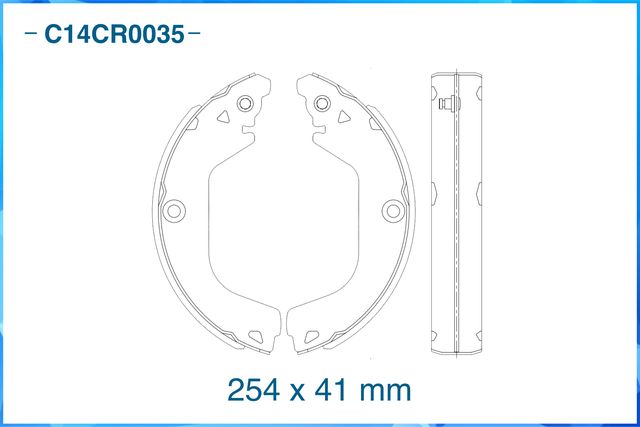 Колодки тормозные задние барабанные (Cworks). Артикул C14CR0035