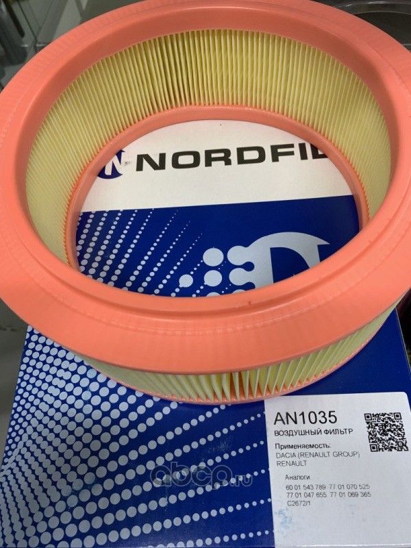 Фильтр воздушный Renault Clio II  Kangoo  Logan  Megane  Sandero  Symbol  Thalia I  II (Nordfil). Артикул an1035